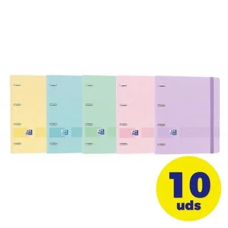 Oxford Europeanbinder 360º Polyfoam con Recambio 100 Hojas A4+ Set de 10 Colores Pastel